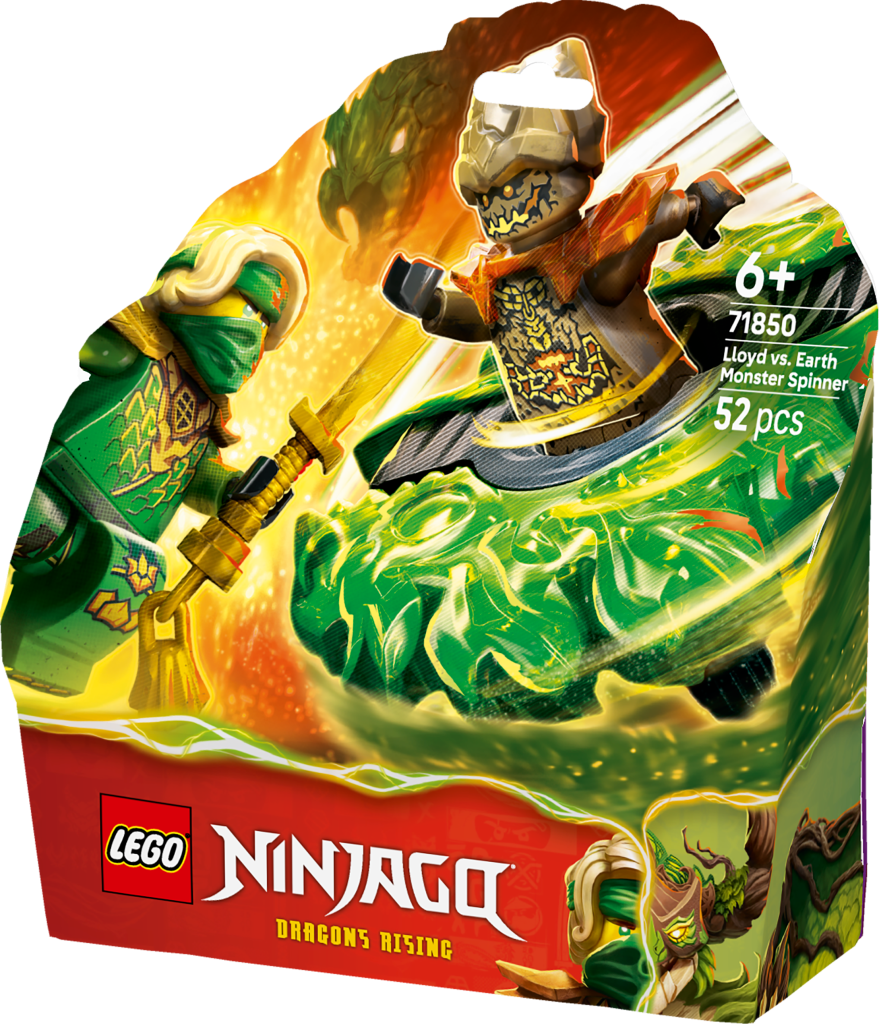 boîte LEGO NINJAGO 71850 Lloyd contre la toupie du monstre de la Terre