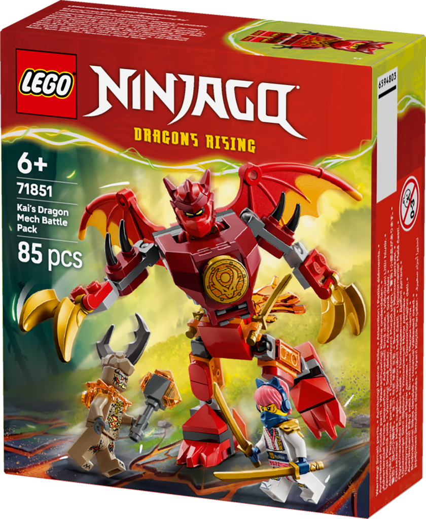 boîte LEGO NINJAGO 71851 Pack de combat : le robot dragon de Kai