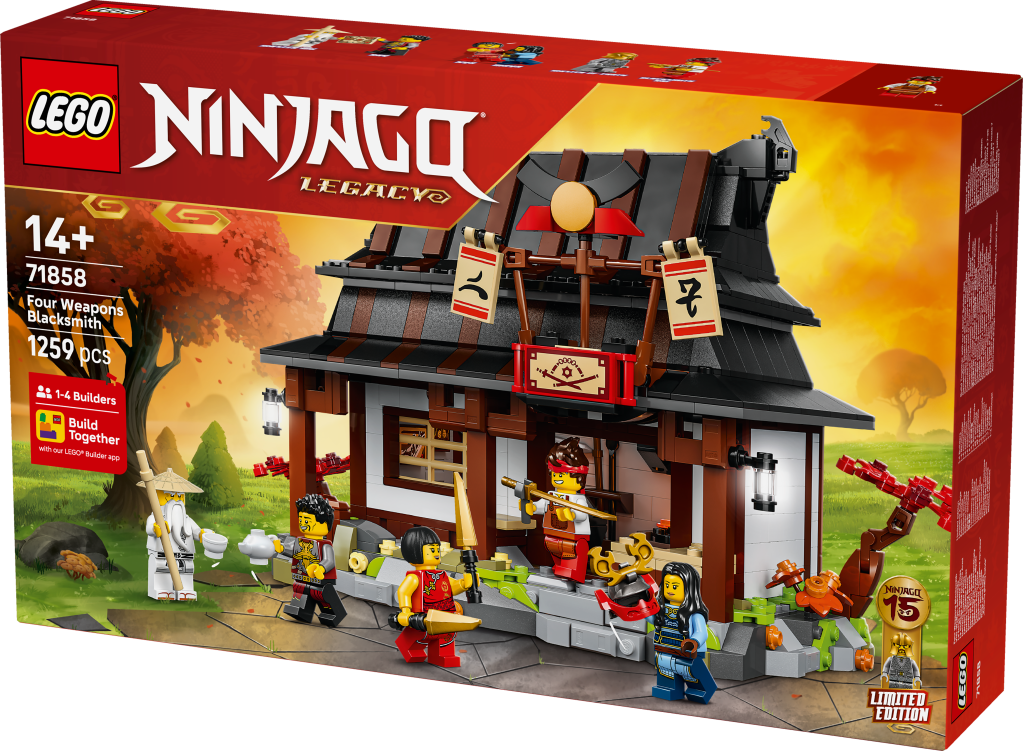 boîte LEGO NINJAGO 71858 15e anniversaire - La forge des quatre armes