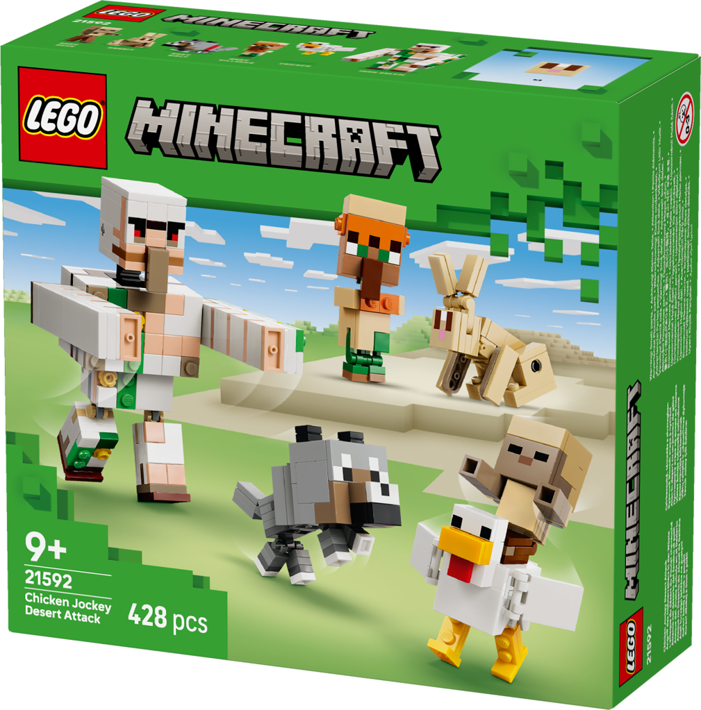 boîte LEGO Minecraft 21592 L'Attaque du Désert du Poulet Chevauché