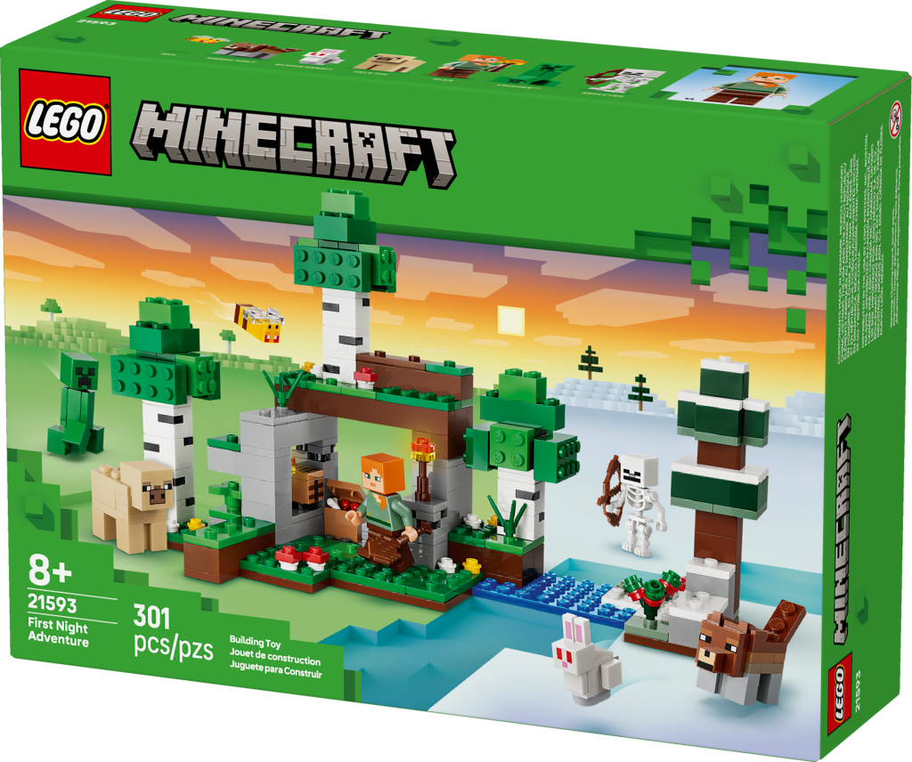 boîte LEGO Minecraft 21593 L'Aventure de la Première Nuit