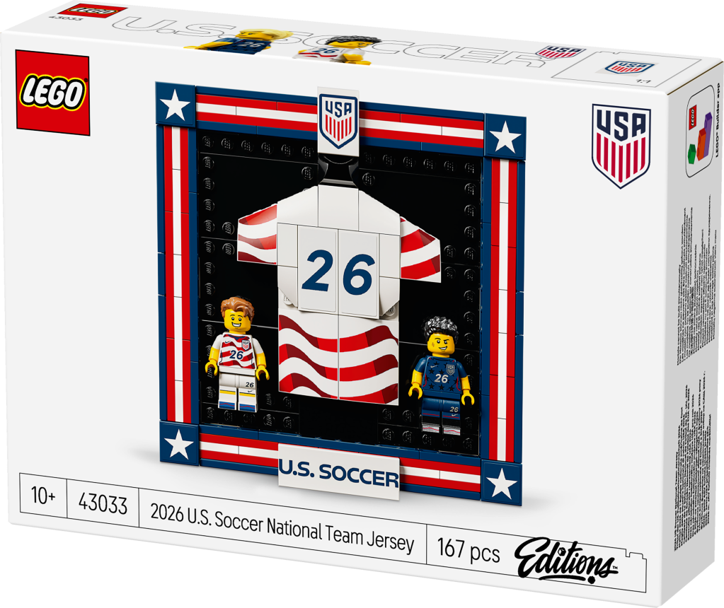 boîte LEGO Editions 43033 Maillot 2026 de l'Équipe Nationale Américaine de Foot