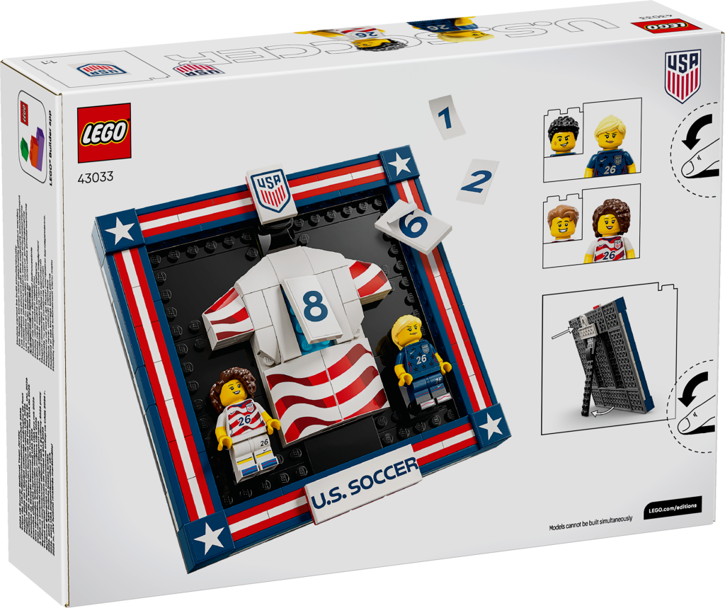boîte LEGO Editions 43033 Maillot 2026 de l'Équipe Nationale Américaine de Foot