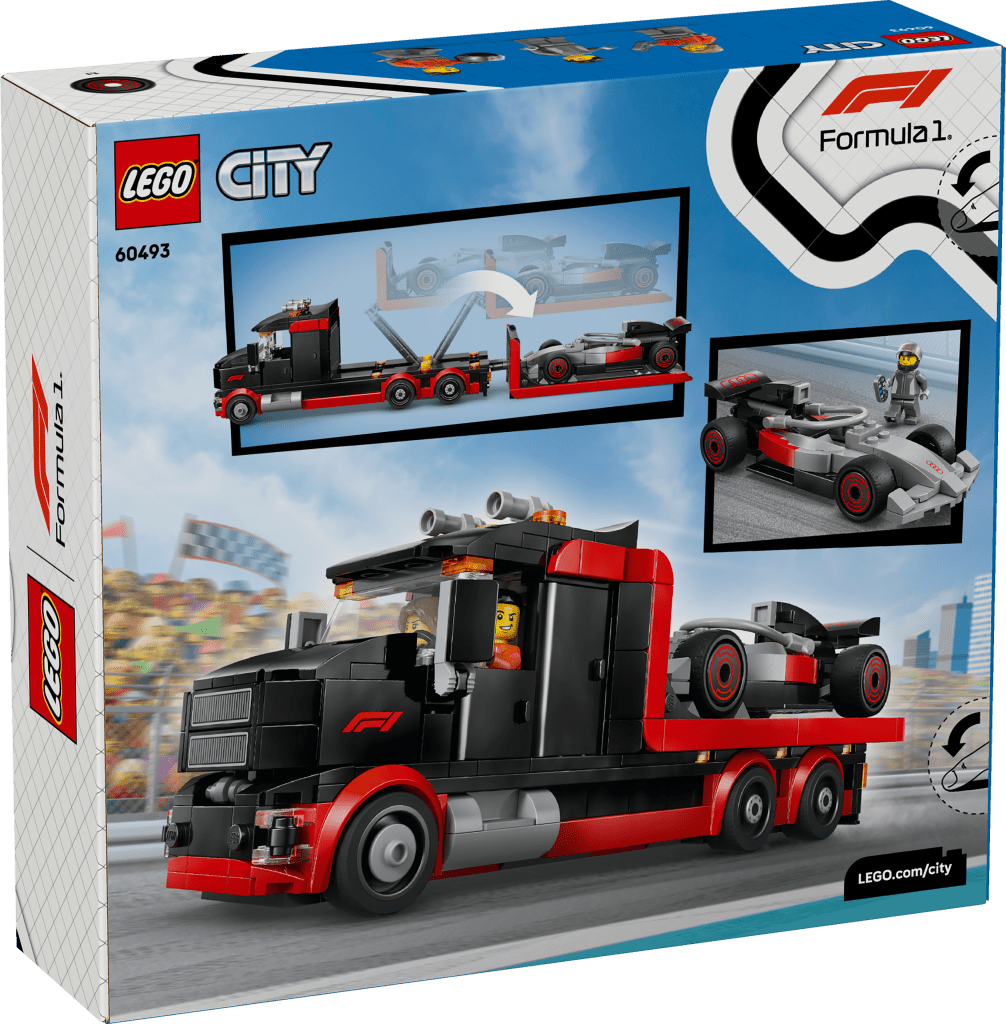 boîte LEGO City 60493 Camion de F1 avec Voiture de Course Audi