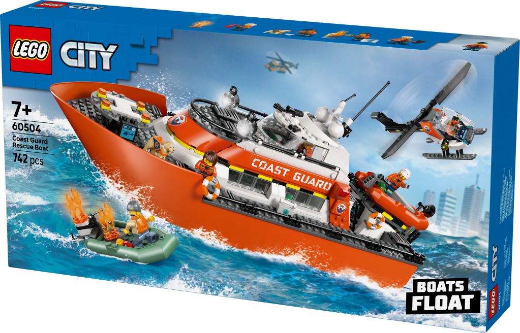 boîte LEGO City 60504 Le Bateau de Sauvetage et l’Hélicoptère des Garde-Côtes
