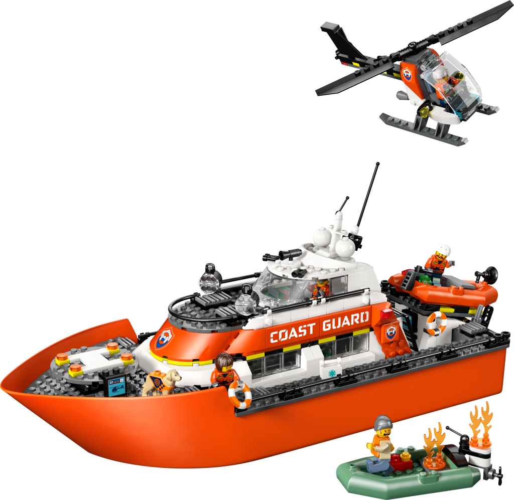 LEGO City 60504 Le Bateau de Sauvetage et l’Hélicoptère des Garde-Côtes