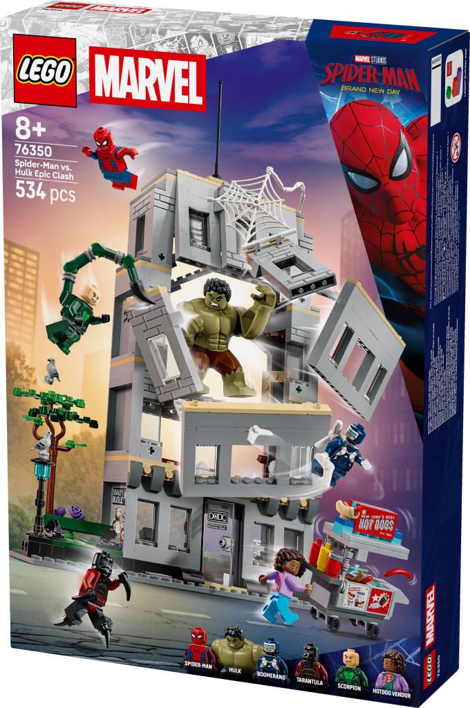boîte LEGO Marvel 76350 L'Affrontement Légendaire entre Spider-Man et Hulk