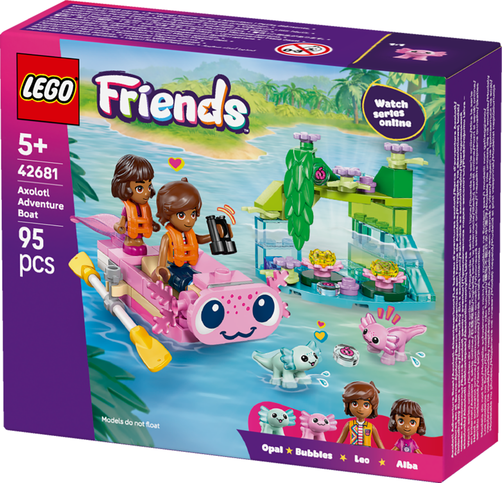 boîte LEGO® Friends 42681 Le Bateau d’Aventures Axolotl