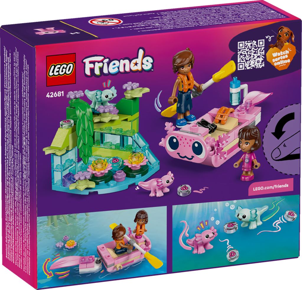 boîte LEGO® Friends 42681 Le Bateau d’Aventures Axolotl