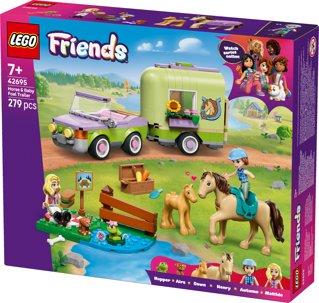 boîte LEGO® Friends 42695 La Remorque du Cheval et du Poulain