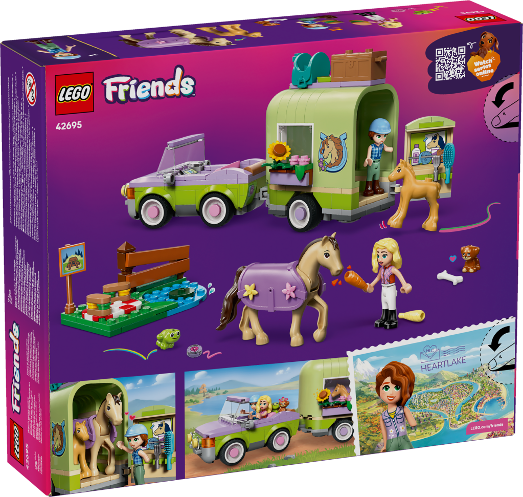 boîte LEGO® Friends 42695 La Remorque du Cheval et du Poulain
