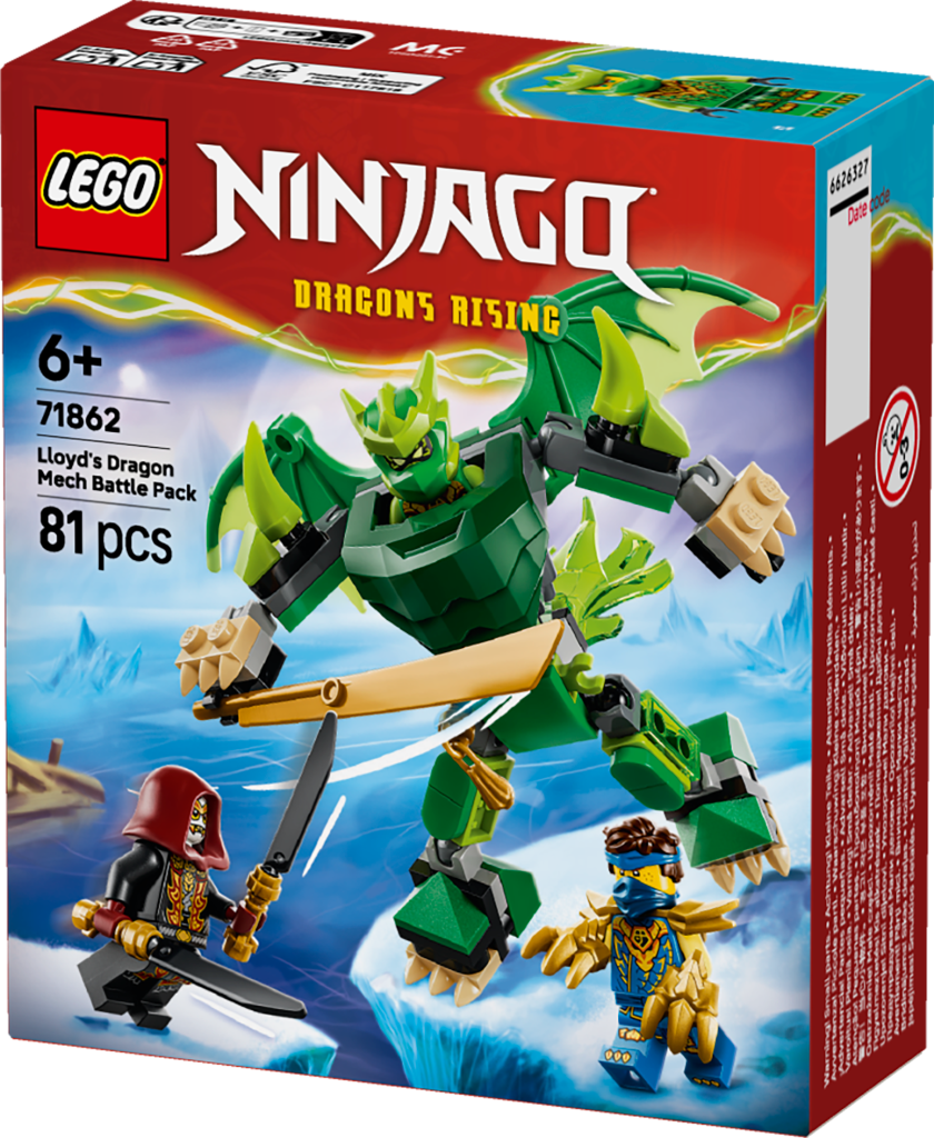 boîte LEGO NINJAGO 71862 Pack de Combat : le Robot Dragon de Lloyd