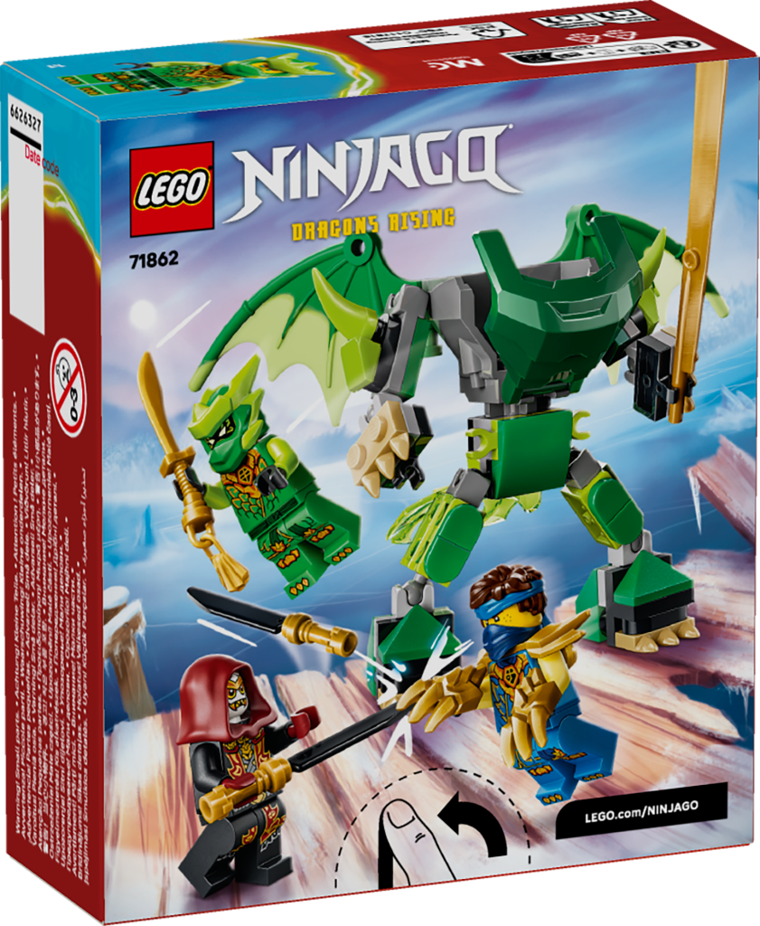 boîte LEGO NINJAGO 71862 Pack de Combat : le Robot Dragon de Lloyd