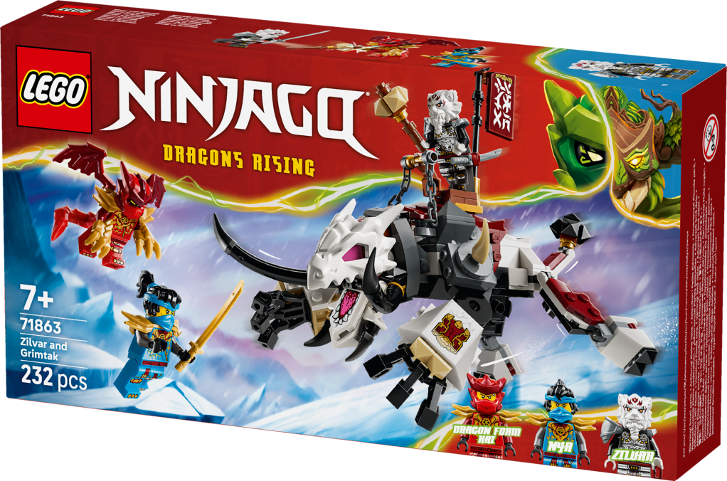 boîte LEGO NINJAGO 71863 Zilvar et Grimtak la Bête Draconique