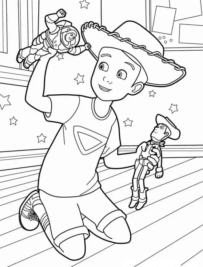 coloriage Toy story Andy