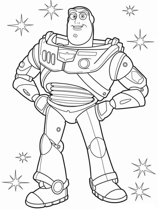 coloriage Toy story Buzz l'eclair