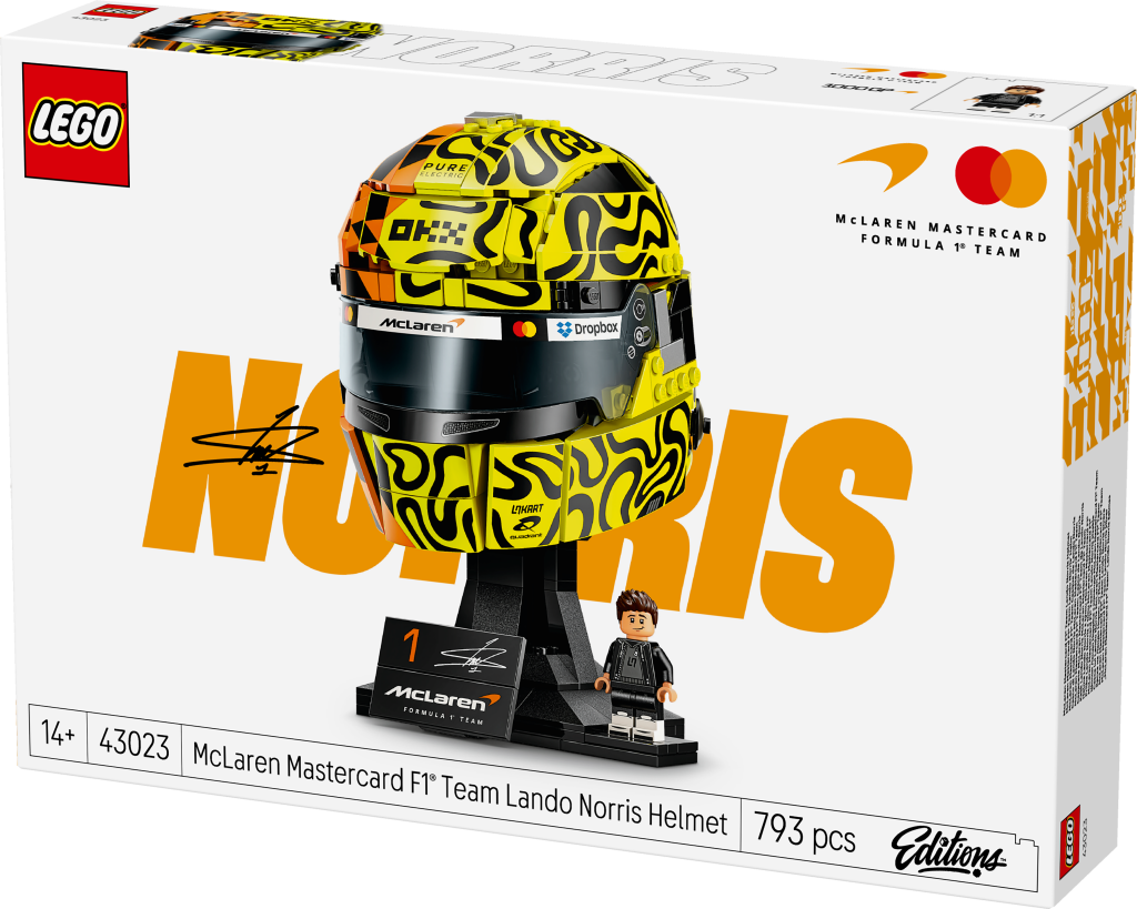 boîte LEGO Editions 43023 McLaren Mastercard F1 Team Casque de Lando Norris