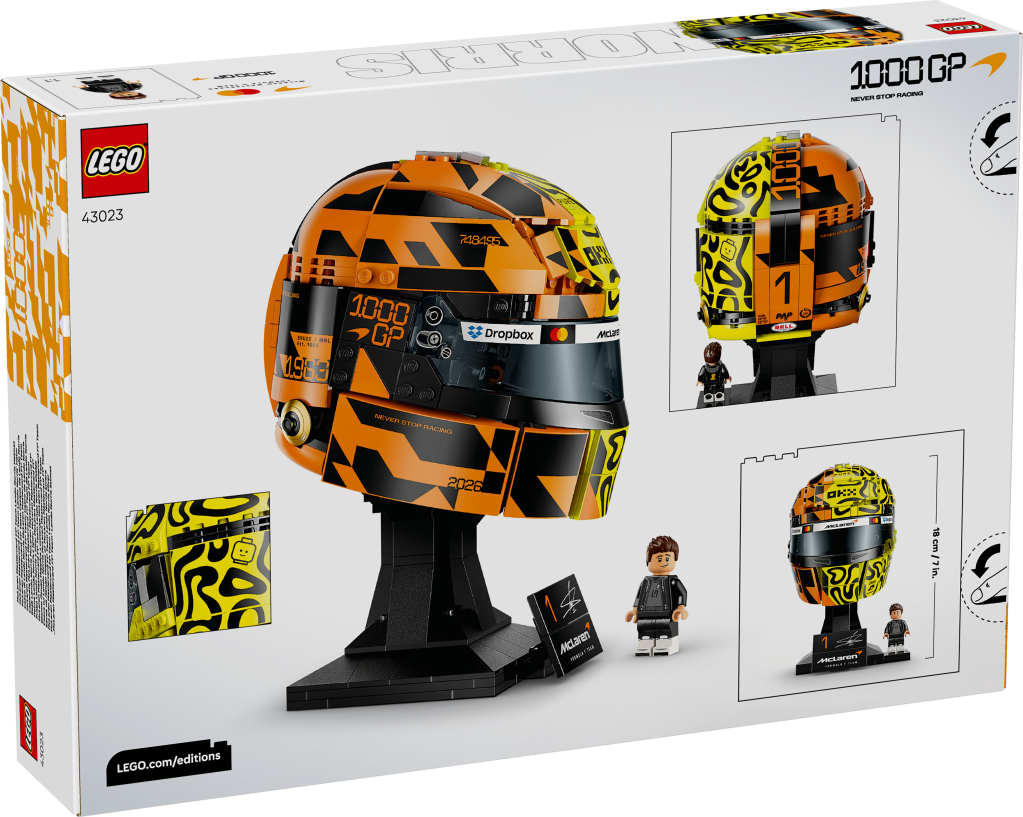 boîte LEGO Editions 43023 McLaren Mastercard F1 Team Casque de Lando Norris
