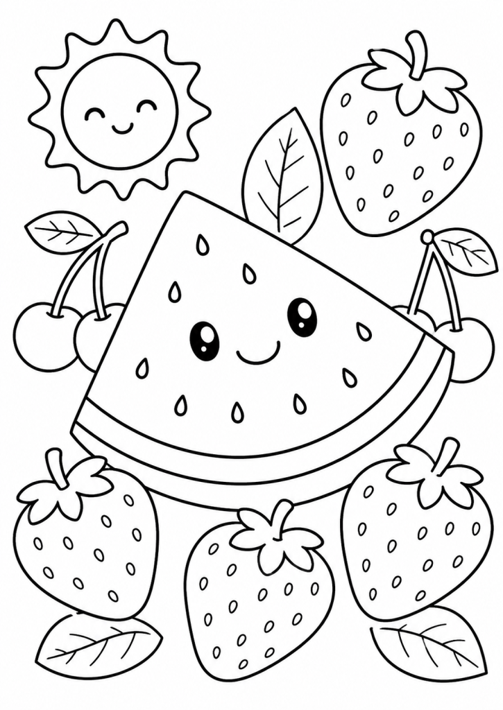 coloriage pastèque maternelle