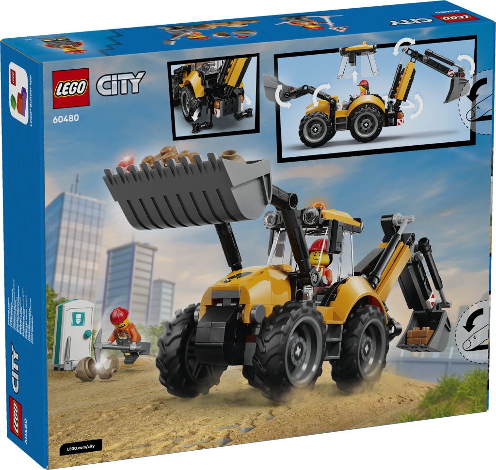 boîte LEGO City 60480 Le Tractopelle Jaune