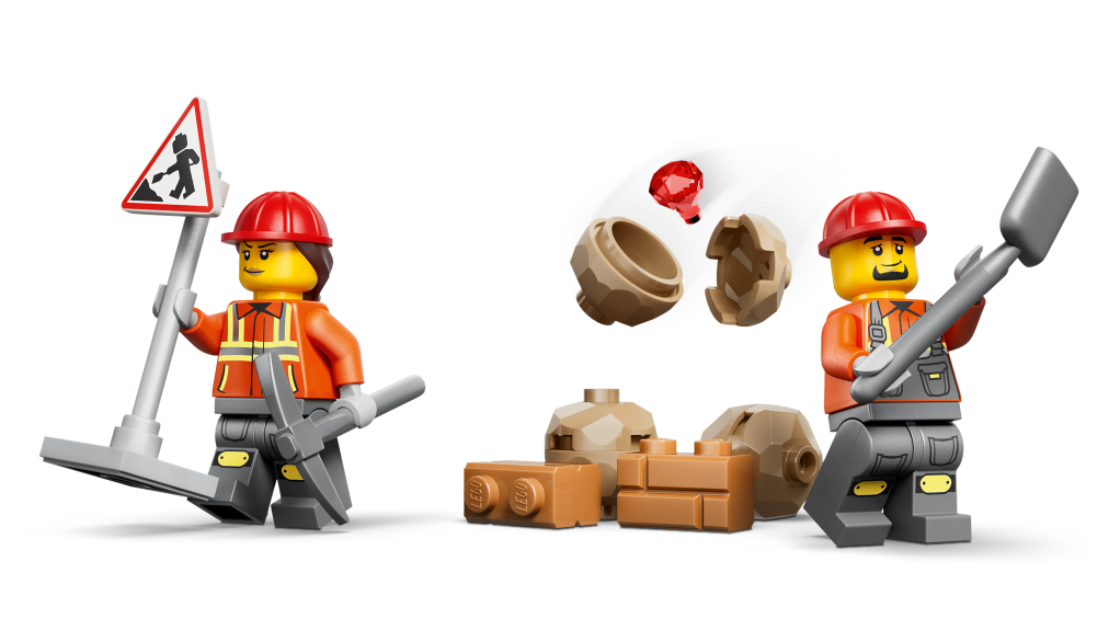figurines LEGO City 60480 Le Tractopelle Jaune