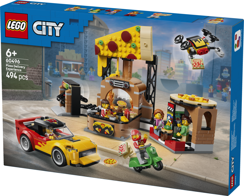 boîte LEGO City 60496 La Pizzeria et ses Véhicules de Livraison