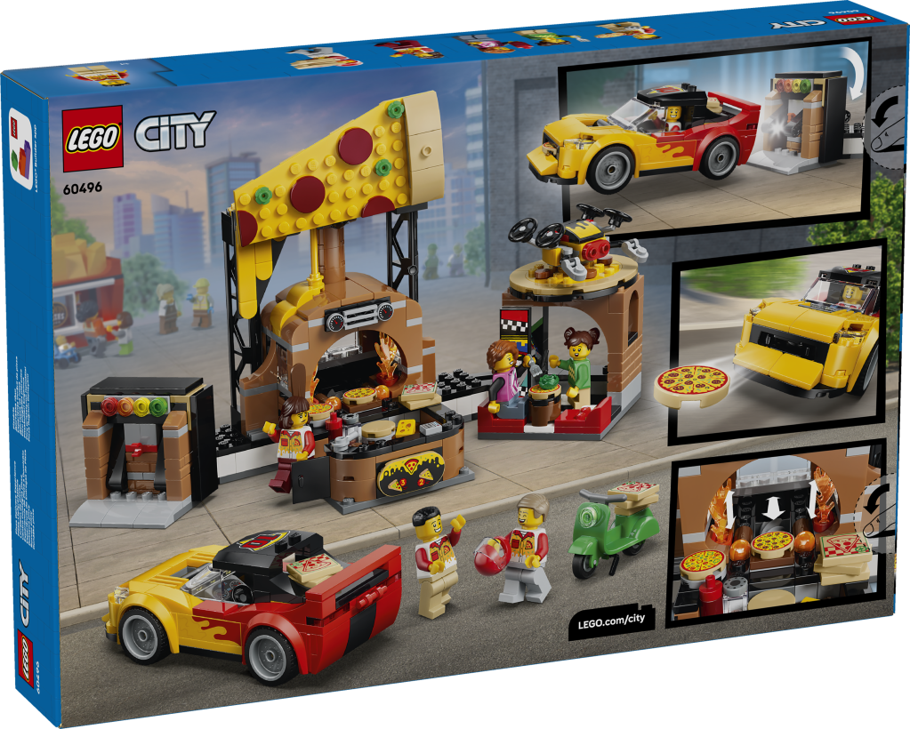 boîte LEGO City 60496 La Pizzeria et ses Véhicules de Livraison