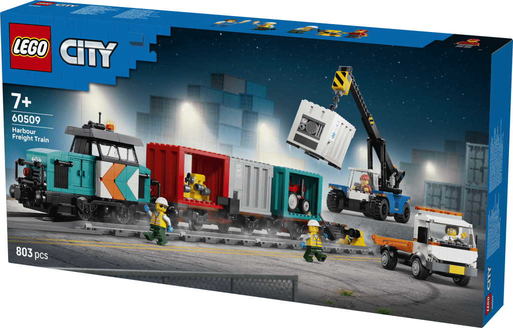 boîte LEGO City 60509 Le Train de Marchandises du Port avec Grue et Camion