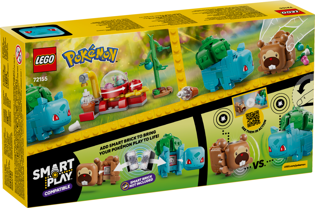 boîte LEGO Pokémon 72155 SMART Play : Bulbizarre et Keunotor, délice de baies