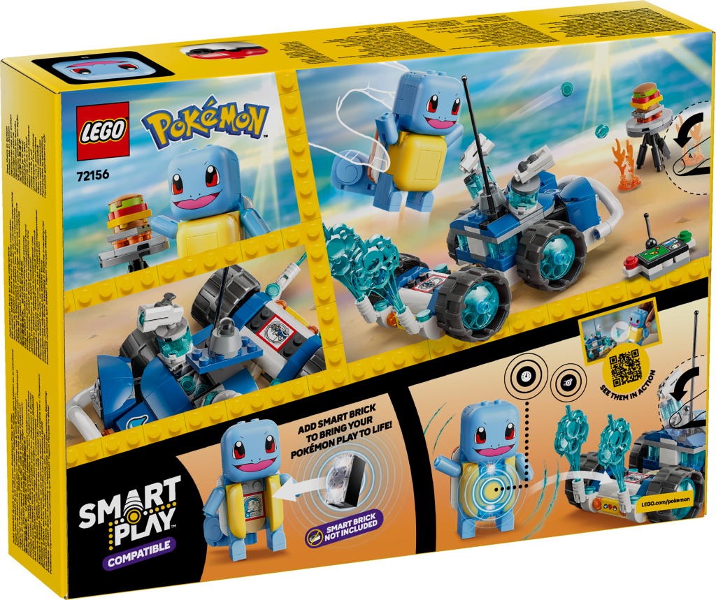 boîte LEGO Pokémon 72156 SMART Play : L'aventure de Carapuce avec le buggy du dresseur