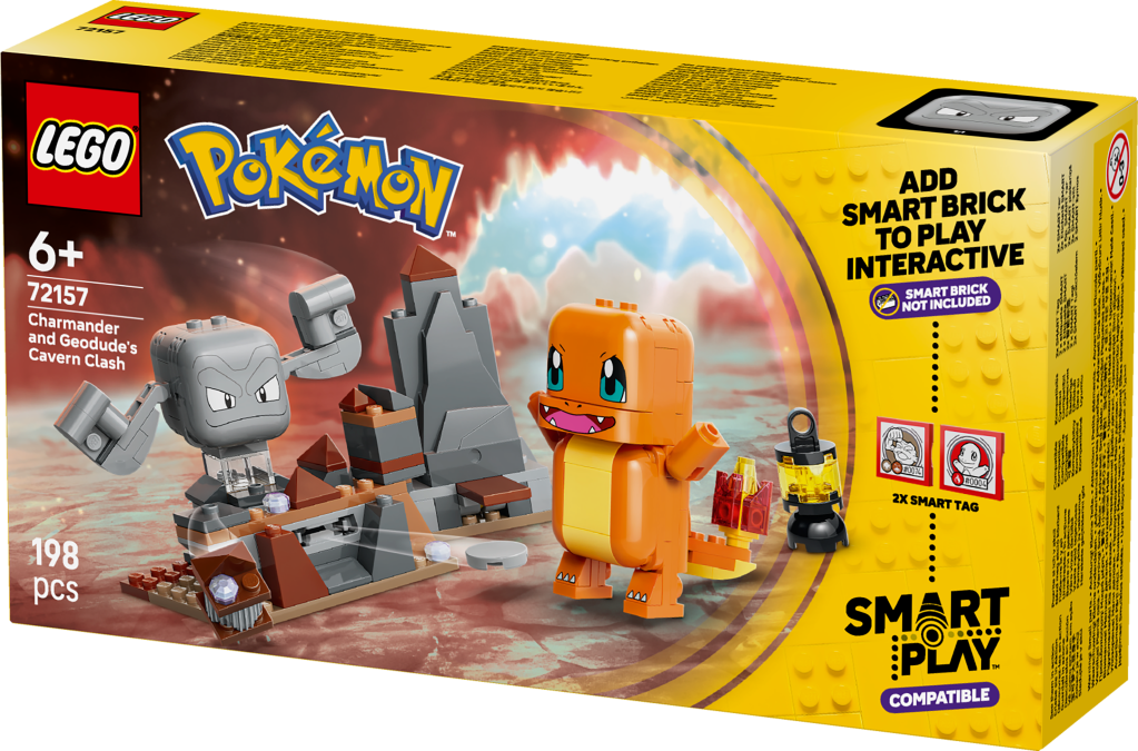 boîte LEGO Pokémon 72157 SMART Play : Salamèche et Racaillou, le combat dans la grotte
