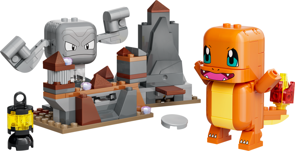LEGO Pokémon 72157 SMART Play : Salamèche et Racaillou, le combat dans la grotte