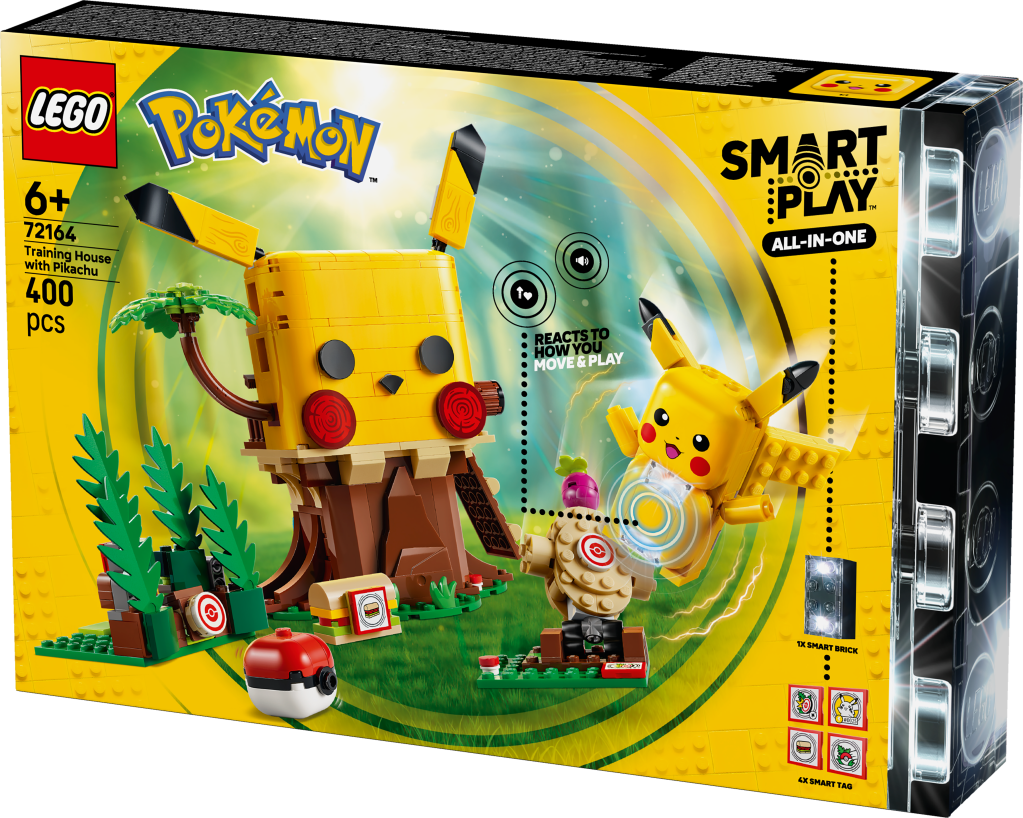 boîte LEGO Pokémon 72164 SMART Play : Pikachu et la Cabane d'Entraînement