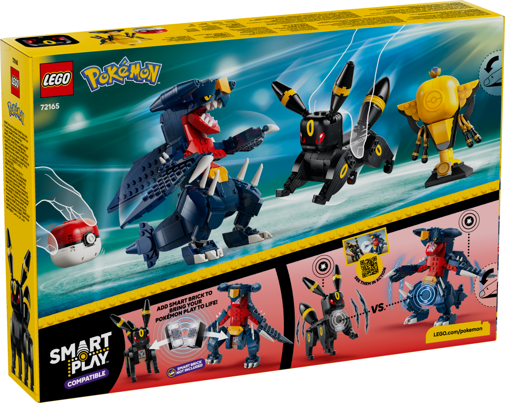 boîte LEGO Pokémon 72165 SMART Play : Le combat entre Noctali et Carchacrok