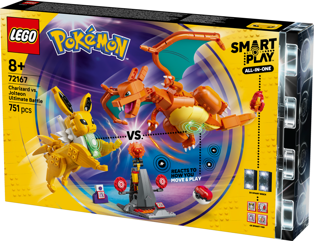 boîte LEGO Pokémon 72167 SMART Play : Le Combat Ultime entre Dracaufeu et Voltali