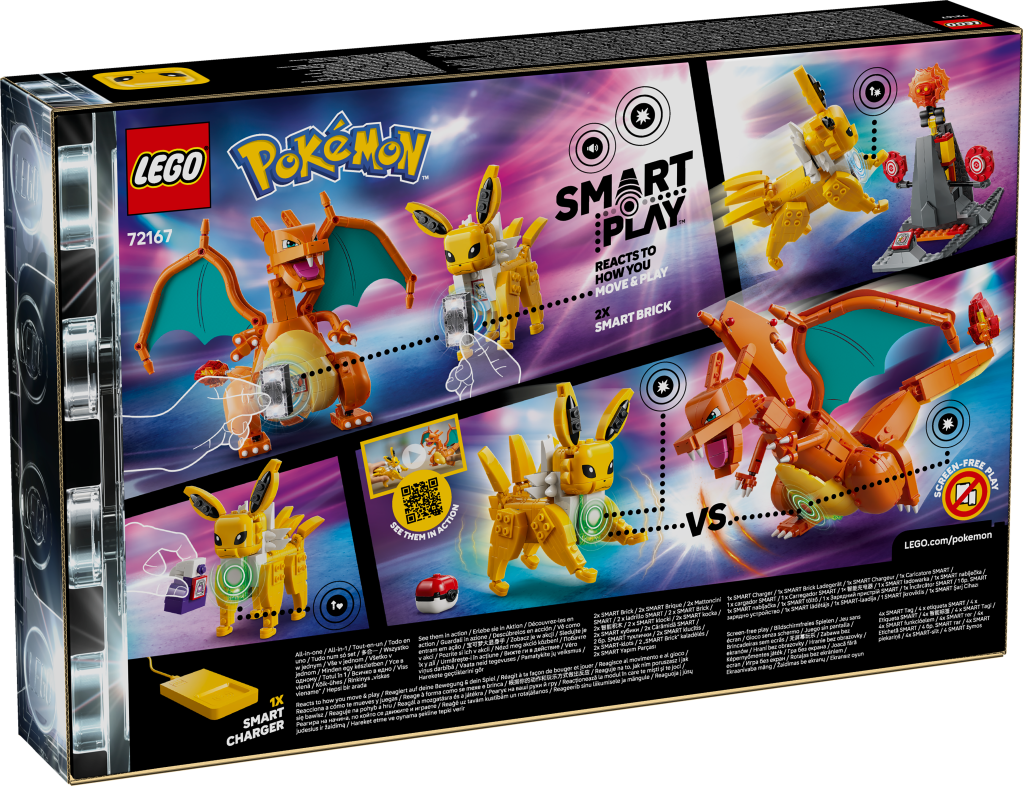 boîte LEGO Pokémon 72167 SMART Play : Le Combat Ultime entre Dracaufeu et Voltali