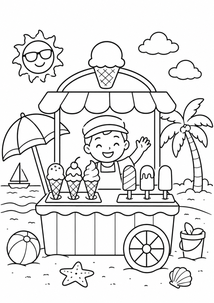 coloriage été maternelle