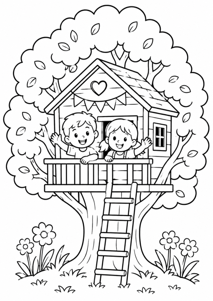 coloriage nature vacances