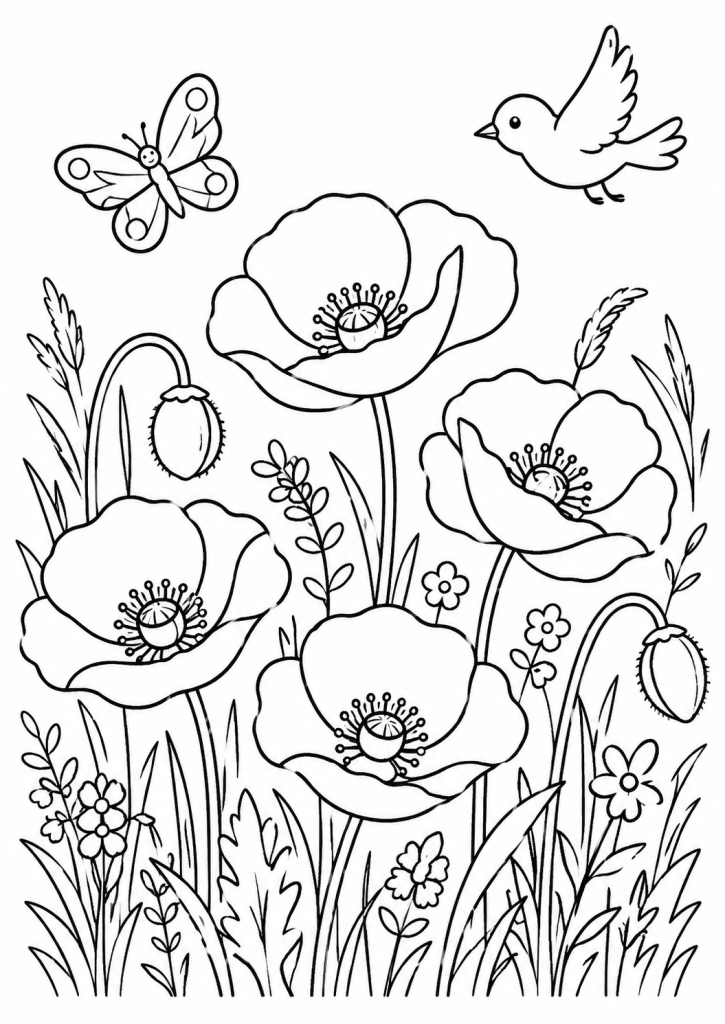 coloriage nature vacances