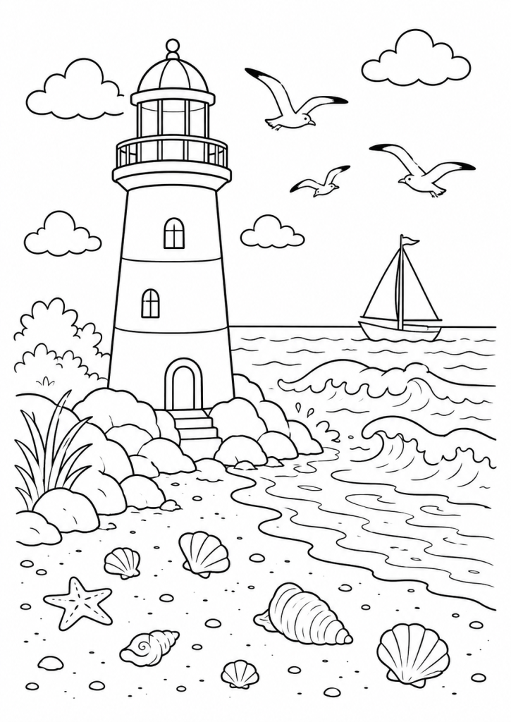 coloriage vacances été plage