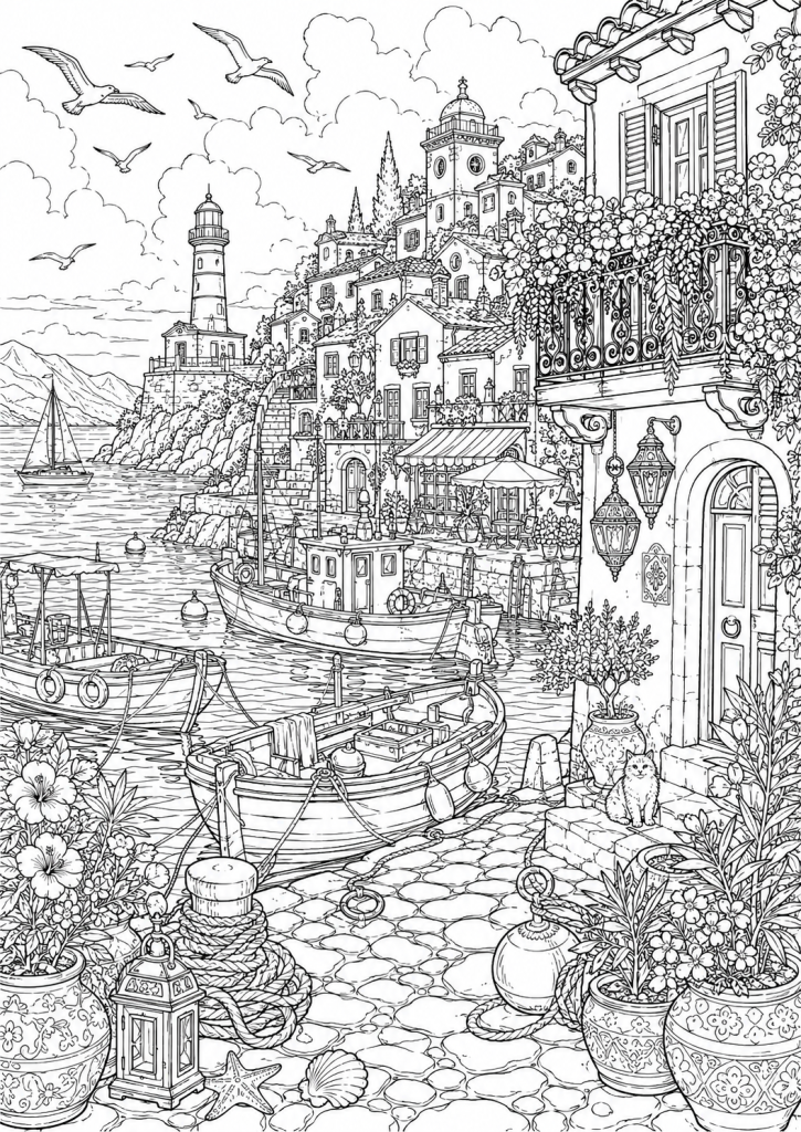 coloriage été adulte