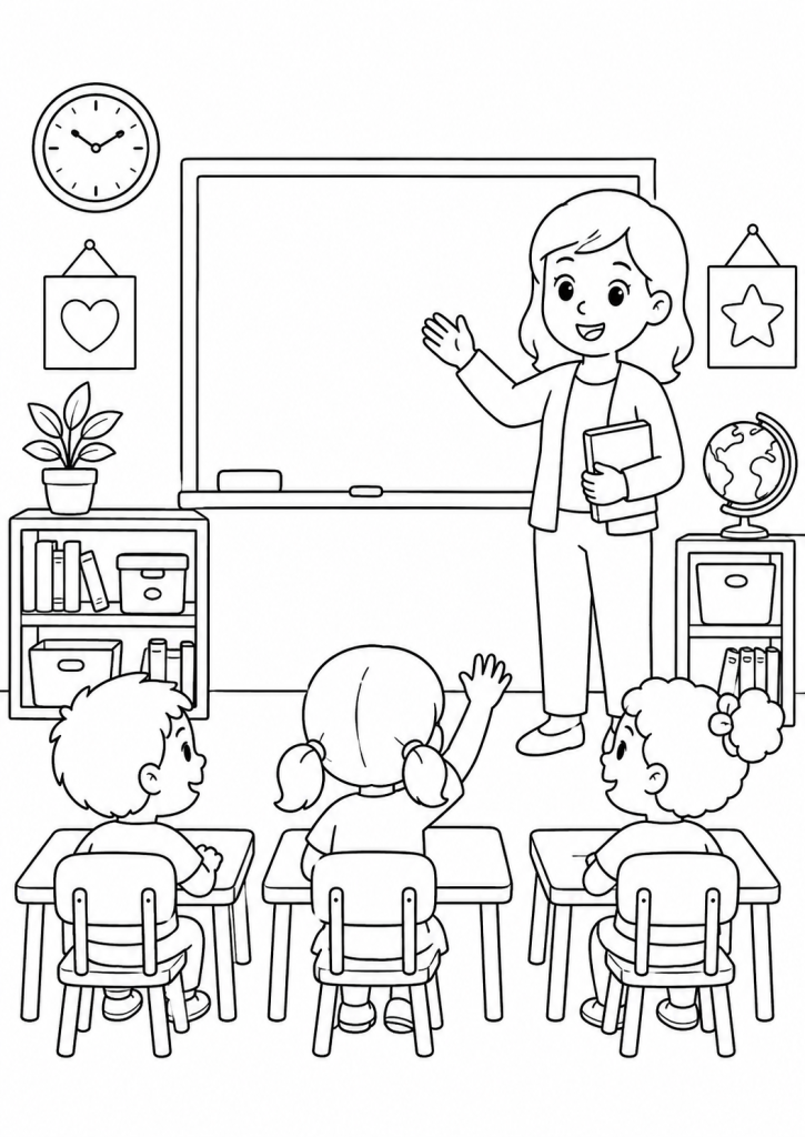 coloriage rentré maternelle école