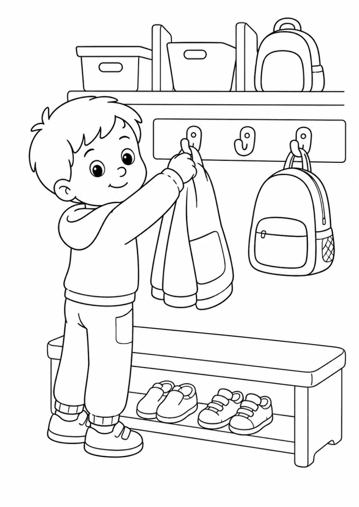 coloriage rentré maternelle école