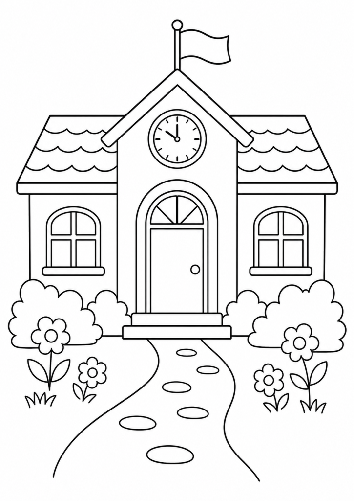 coloriage rentré maternelle école