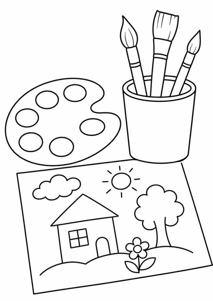 coloriage rentré maternelle école