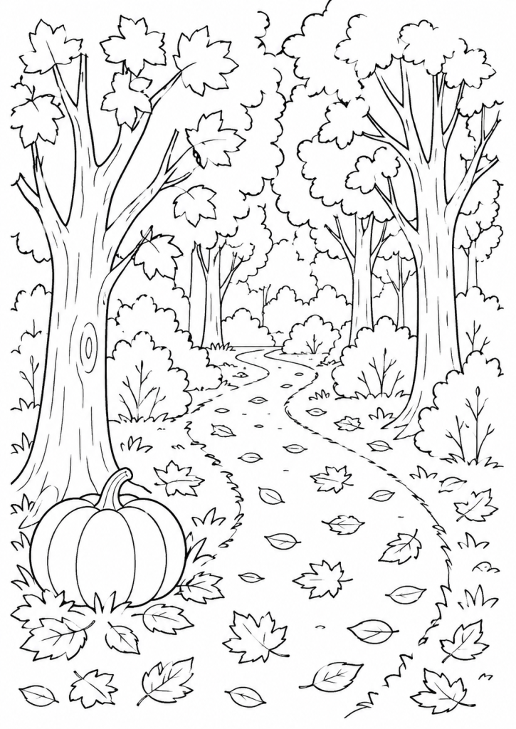 coloriage paysage nature