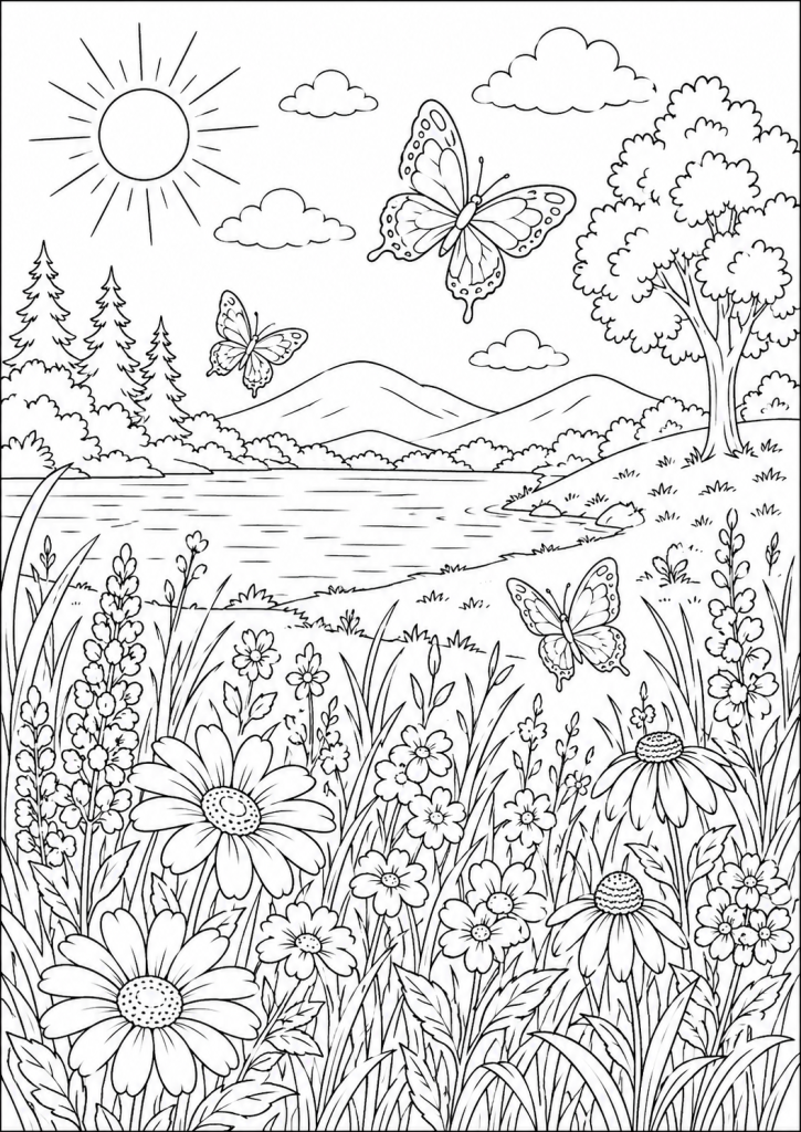 coloriage adulte nature