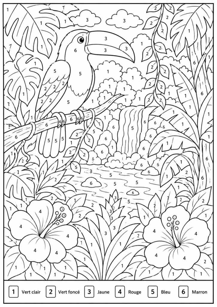 coloriage magique nature