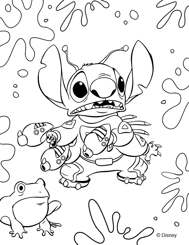coloriage stitch pistolet
