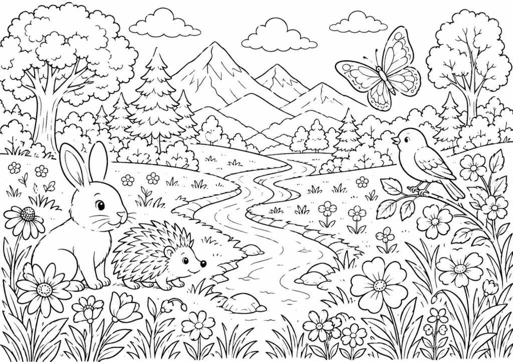 colorage nature enfant paysage